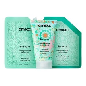 Amika The Kure Strength Repair Trio Shampoo, Conditioner & Mask 1.8 oz & 1.69 oz
